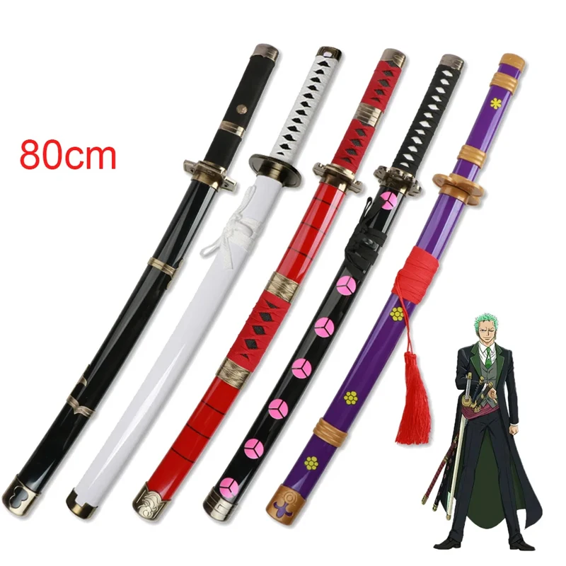 31.5" /80cm Roronoa Zoro Katana Japanese Manga Character Weapon Toy Sword Trafalgar D. Law Cosplay Birthday Gift Room Decoration 3
