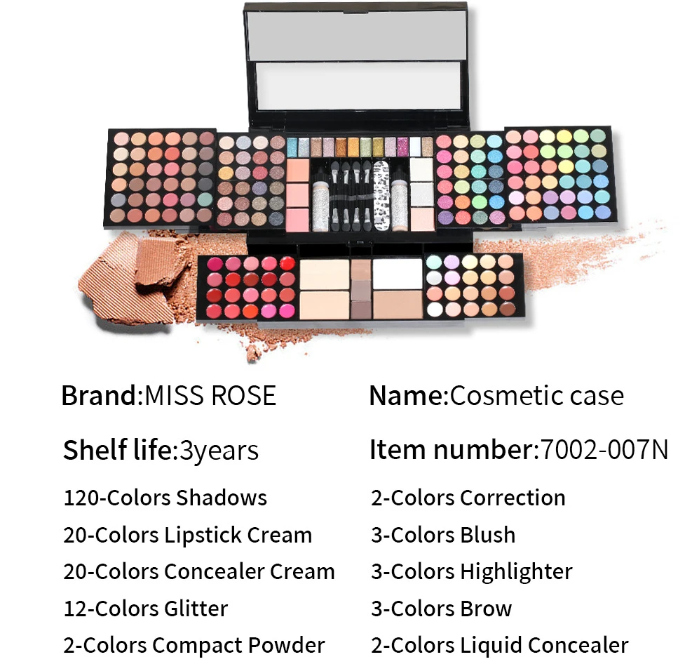 MISS ROSE Make-up Kit ALL IN ONE Full Facial Makeup Set Eye Shadow Lip Gloss Eyeliner Makeup Brushe Cosmetics Bag Product eye makeup set makeup set makeup kit