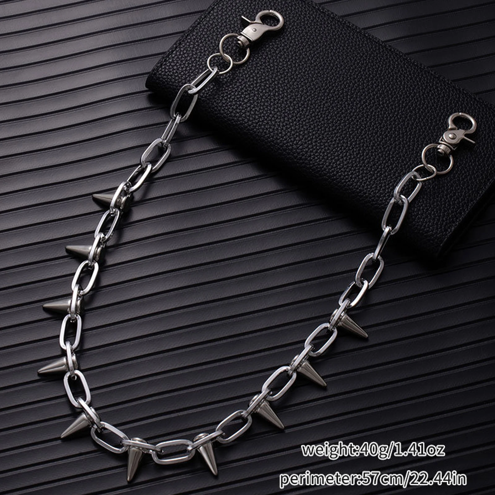 2개입 펑크 힙합 청바지 키체인 청바지 허리 체인 스트리트웨어 고스 리벳 바이커 액세서리 남녀 공용