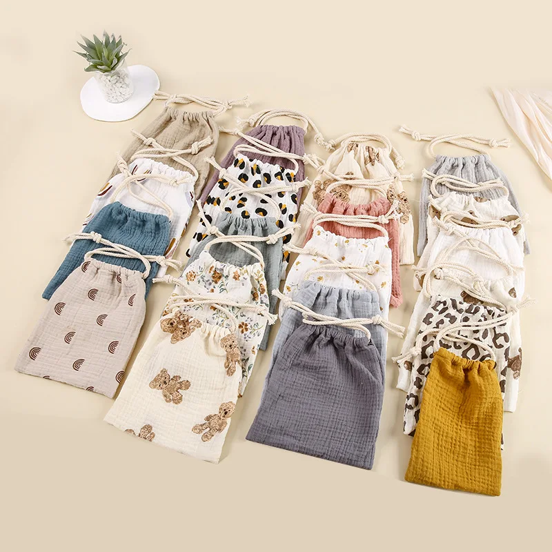 String Diaper Bag Cute Cartoon Print Baby Disposable Diaper Storage Bag Handbag Baby Boys Girls Bottle Trolley Hanging