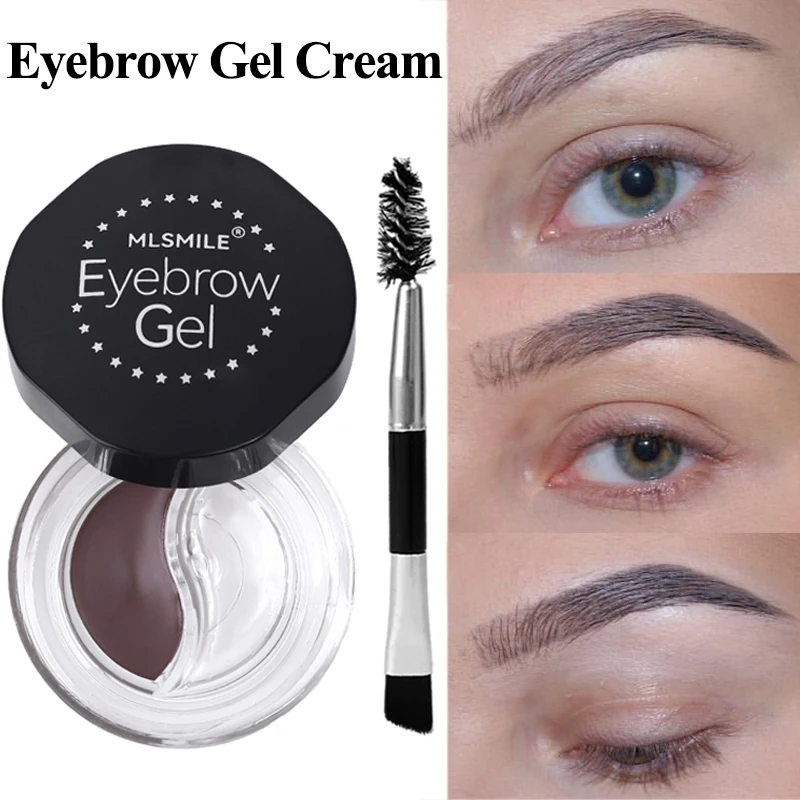 

2 In1 Dye Eyebrow Cream with Brushes Waterproof transparent Wild Brow Styling Soap Lasting Shaping Gel Makeup