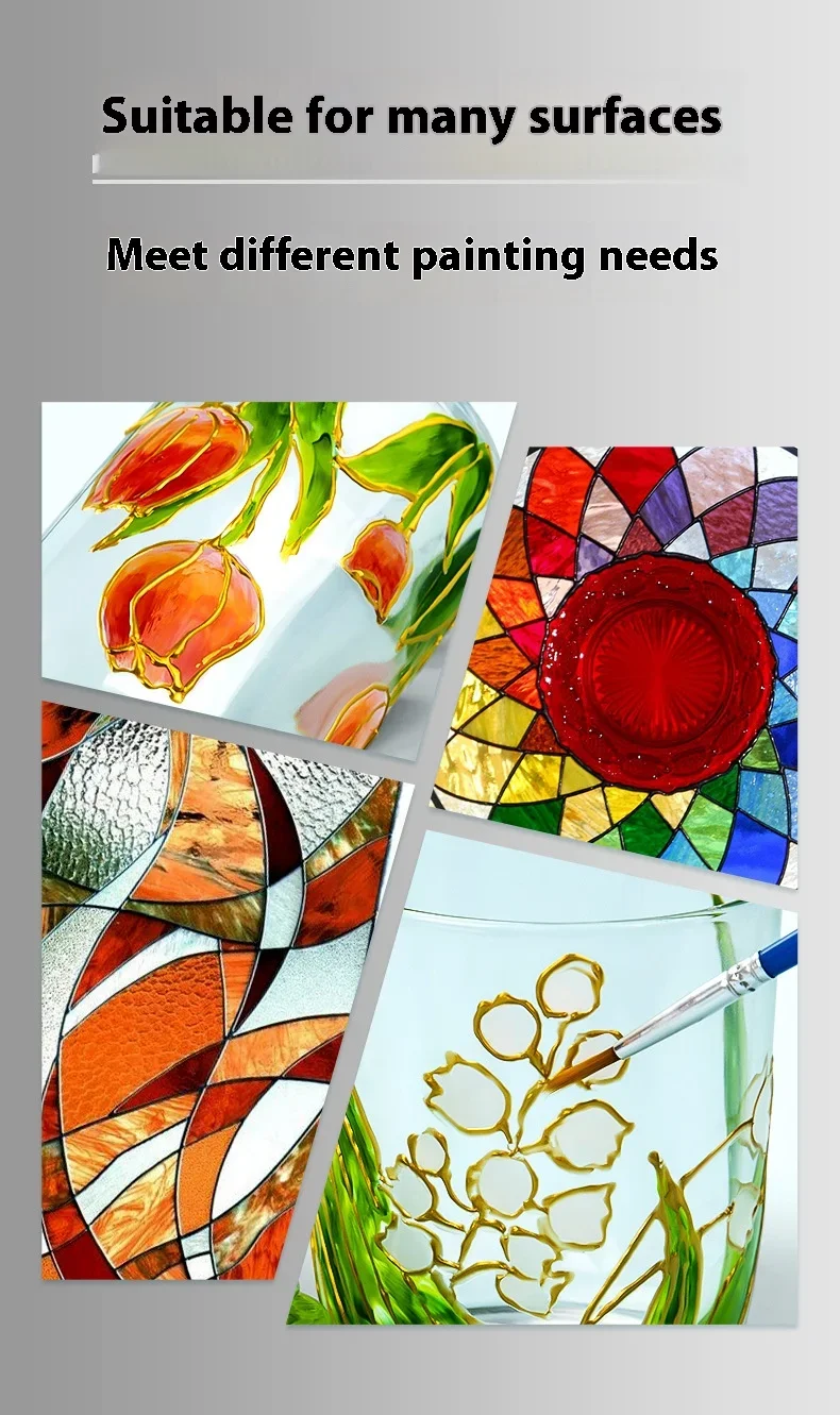 Assortment of colorful acrylic paint strokes displayed as samples