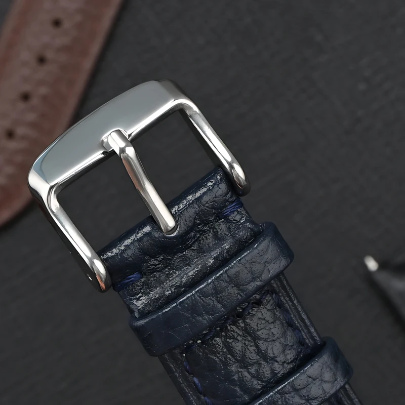 Elegant Universal Brown Genuine Leather Watch Band - Adjustable Cowhide Strap