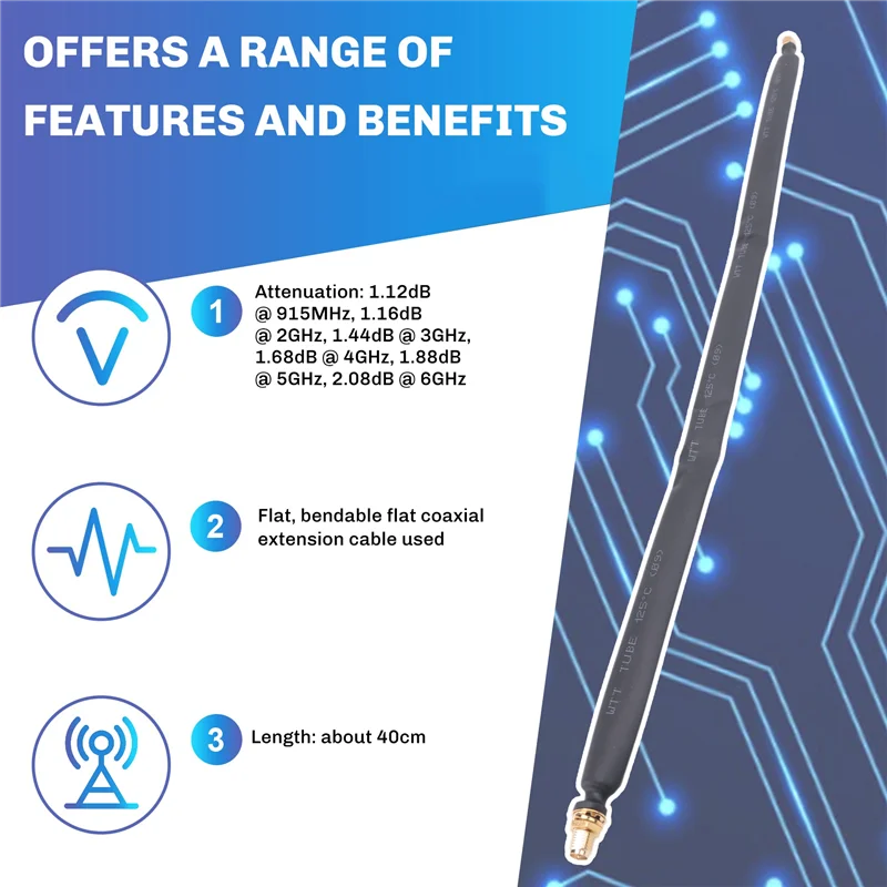 A33R-Lora 플랫 케이블 남성 여성 창 및 도어 피드 Lora Wifi 용 동축 케이블 연장 어댑터