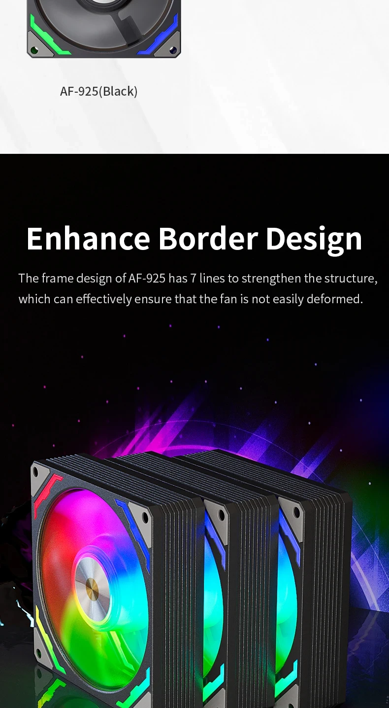 AF-925 ARGB PC Fan PC Radiator Cooling Fan 92mm ITX Computer Case Fans 9cm Chass