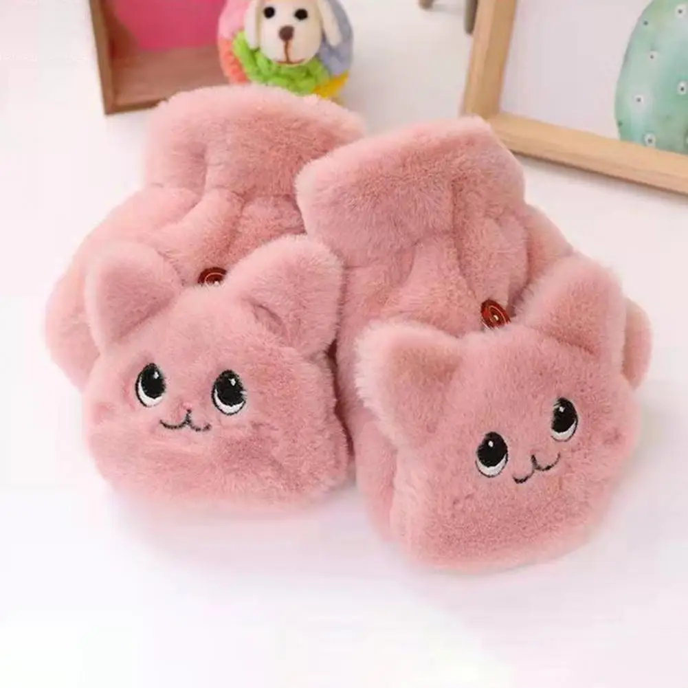 

Half-finger Gloves Cozy Cute Women's Winter Mittens Cartoon Animal Design Windproof Anti-slip Half Finger Gloves for Outdoor
