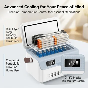 Insulin Refrigerator With Upper And Lower Double-layer Design Rapid Cooling USB Charging Insulin Cooler With Battery Mini Smart