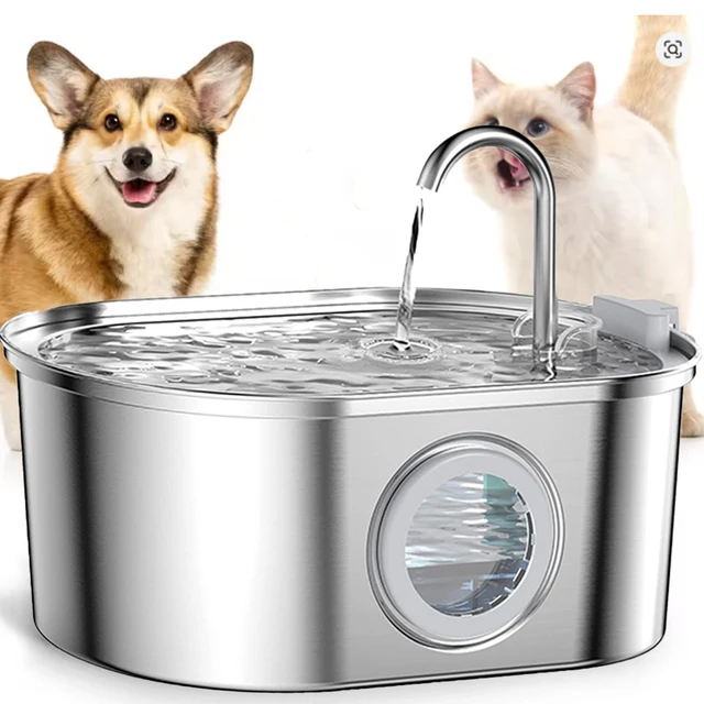 3.2L Cat Automatic Water Dispenser Smart Cat Fountain Pet Auto Water Feeder with Visible Window Dog Stainless Steel Water Bowl 3.2L Cat Automatic Water Dispenser Smart Cat Fountain Pet Auto Water Feeder with Visible Window Dog Stainless Steel Water Bowl