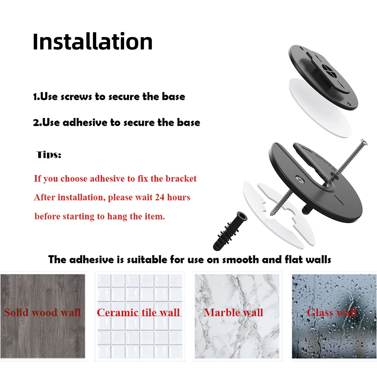 ?   조정 가능한 90도 회전 태블릿 ??홀더 벽걸이형 스탠드 아이패드 안드로이드 태블릿 전자책 리더 홀더 2개