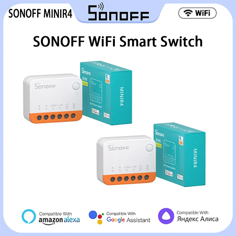 

Смарт-переключатель Sonoff MINIR4 с поддержкой Wi-Fi, 10 А