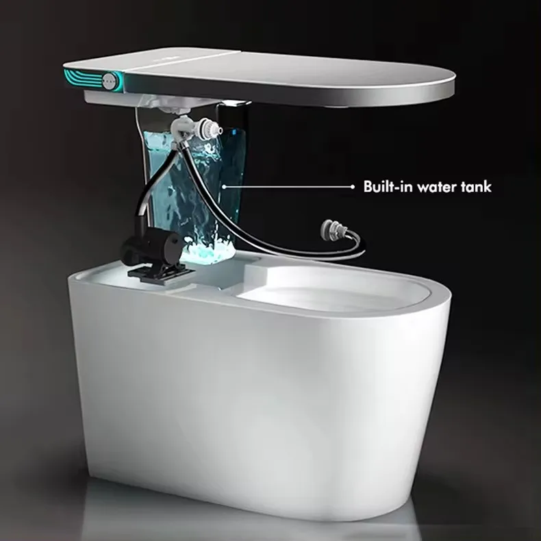 YYHC- Sanitary Ware Modern style Ceramic Floor Mounted One piece bidet smart toilet WC Bathroom Toilet 6