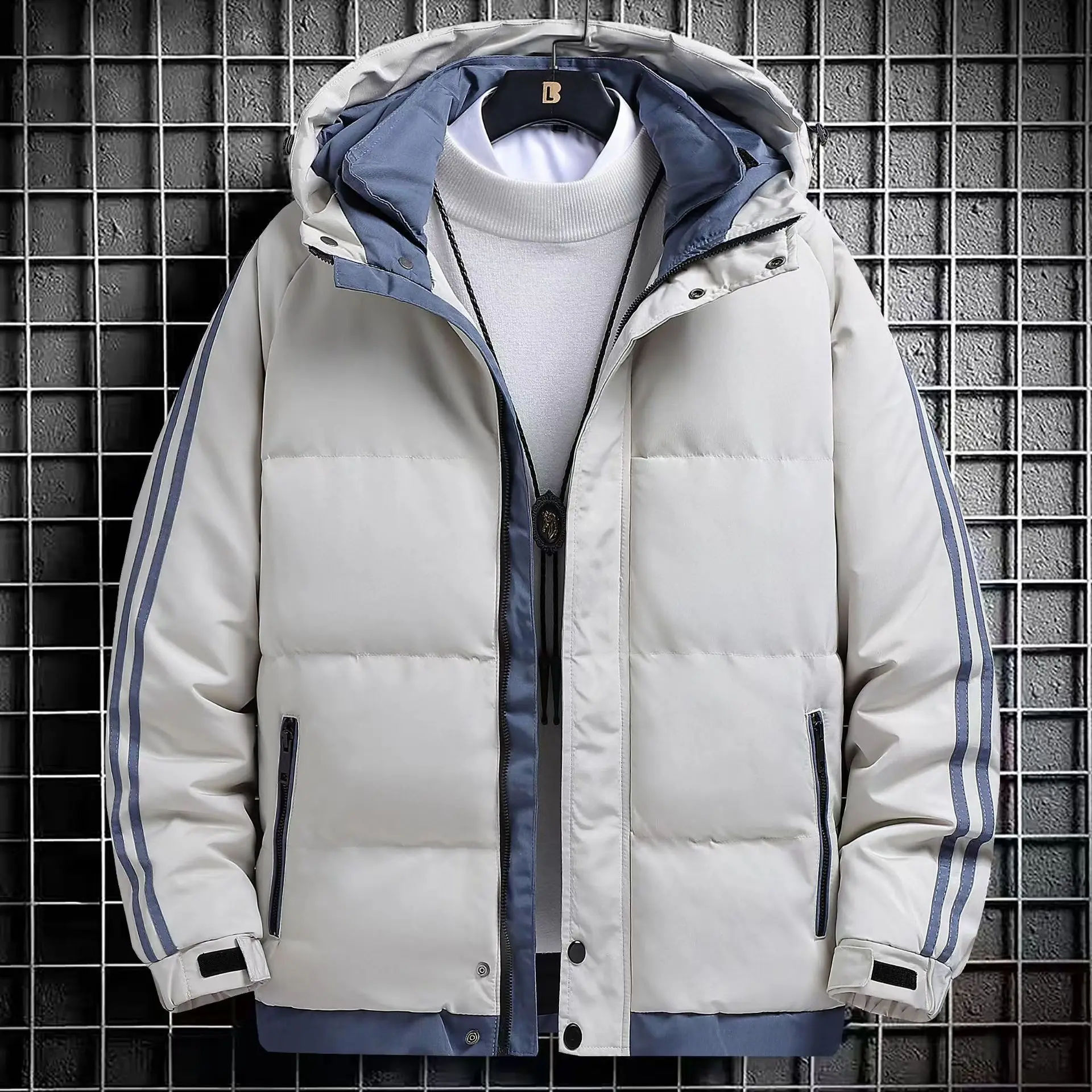 

2022 Winter New Cotton Jacket Coat Men Hooded Cotton-Padded Coat Thick Warm Jacket Large Size Men's Outwear Tops