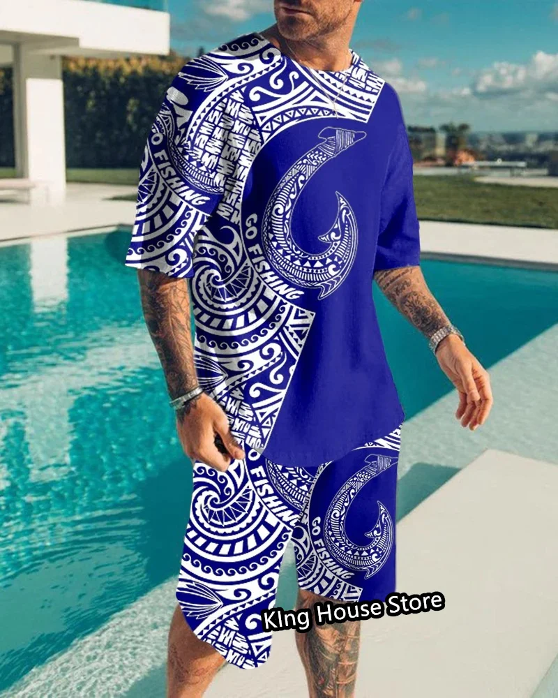 Summer Tracksuit Tshirt Shorts 2 Piece Fashion 3D Printed Outfits Sports Suit Oversized Casual Man Streetwear Clothing Sets
