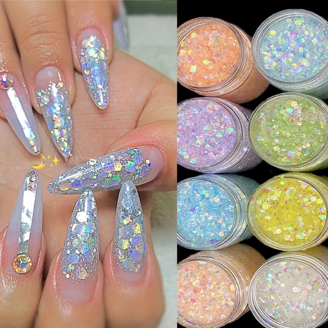 Pink Holographic multi sized glitter flake With 0.2-3mm Discs