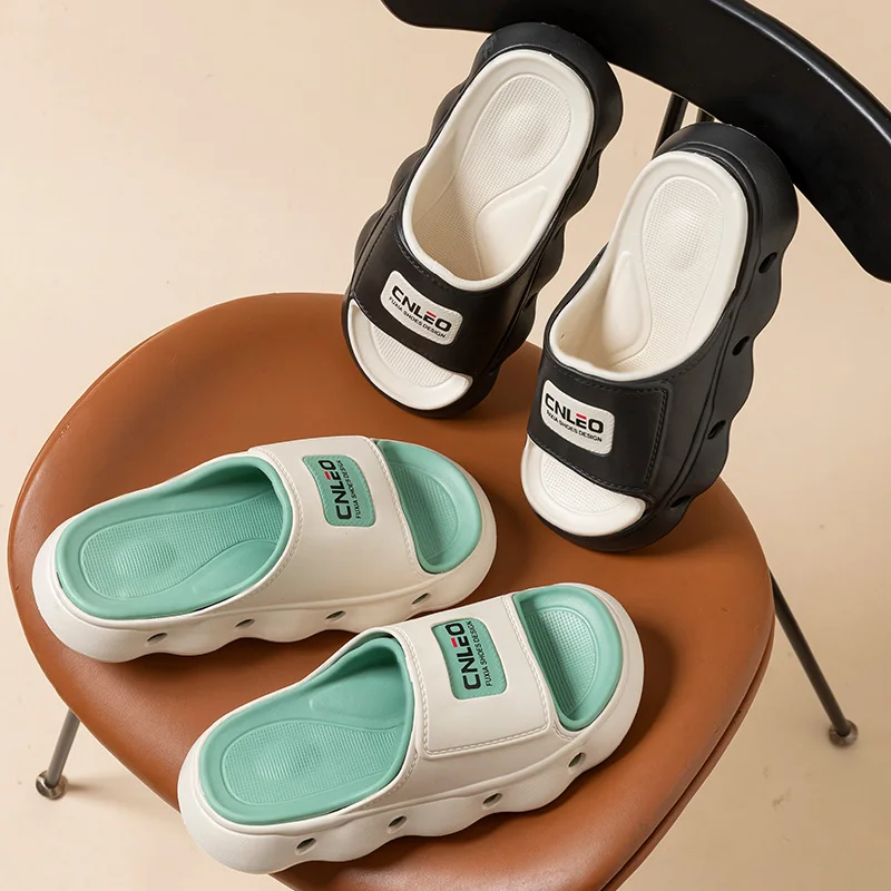 New letter women's slippers summer EVA soft bottom men's sandals trendy lightweight beach shoes for men indoor and outdoor