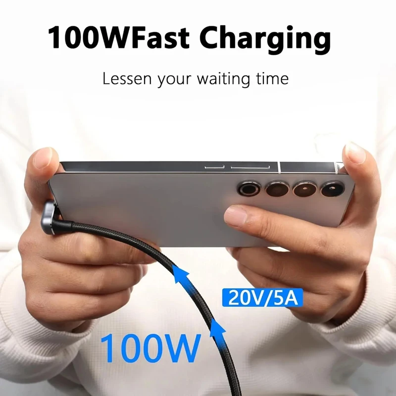 Braid U-Shape High-Speed USB-C Data & Charging Cable with 4K Audio/Video