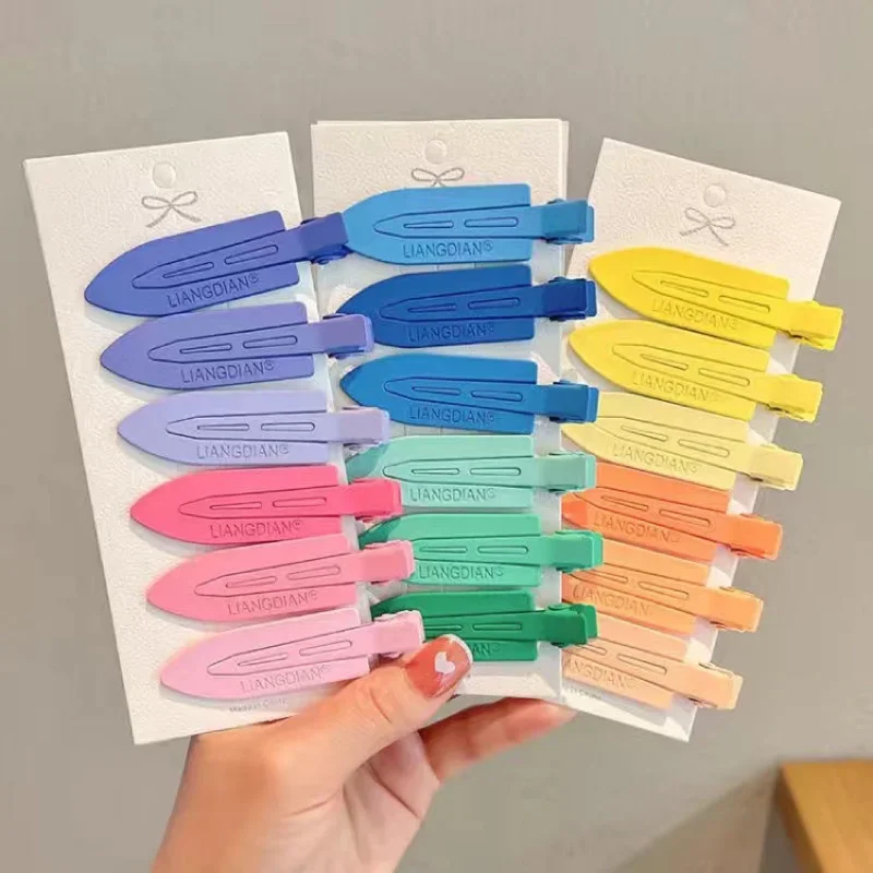 

3pcs/set Korean Simple Colored Metal Hairpin Summer Sweet Cute Girlls Alligator Clip Hair Accessories Women Children's Headwear