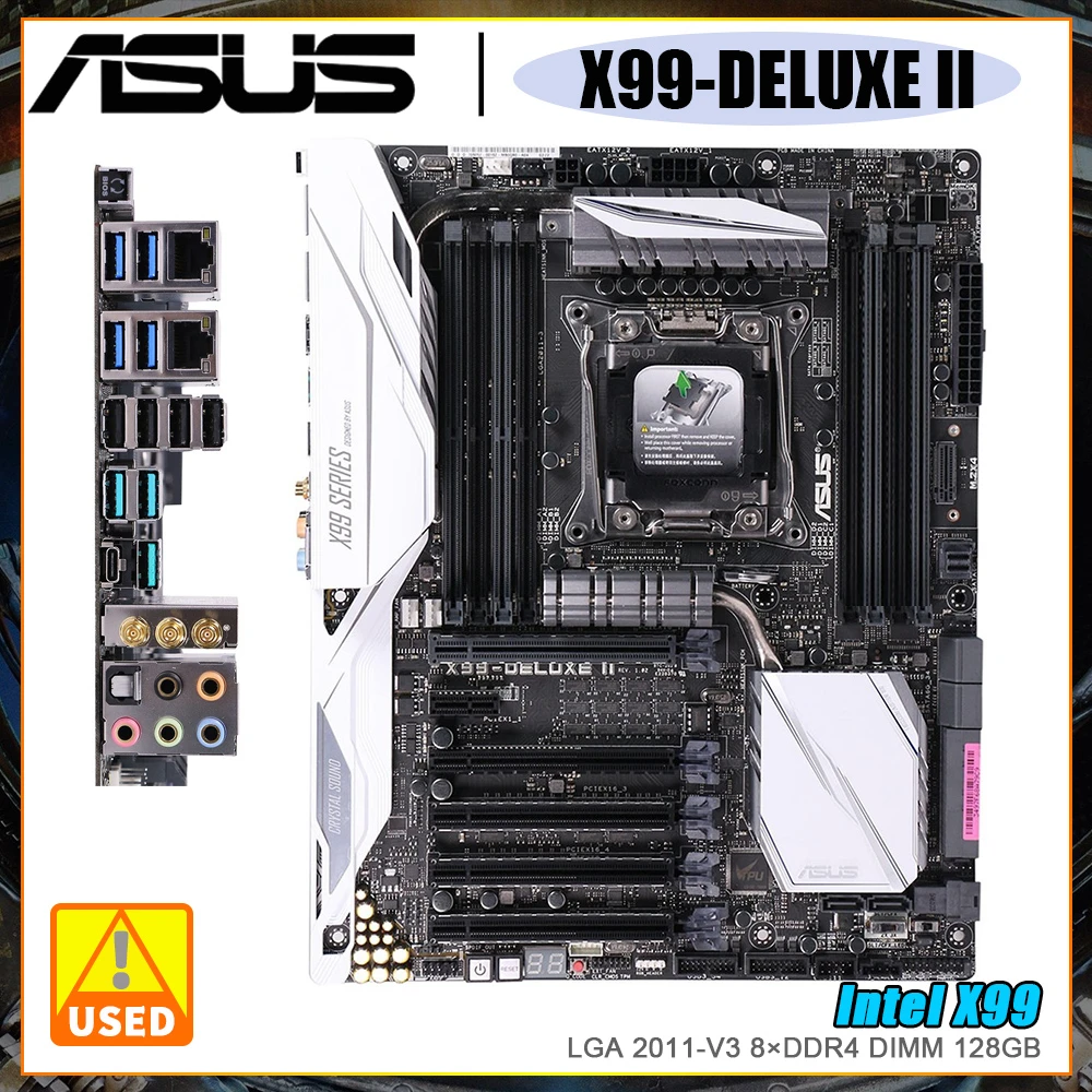 Scheda Madre X99 Asus X99-Deluxe Ii Con Chipset Intel X99 Lga 2011-V3 Socket Support Core I7 Intel 14Nm Xeon Cpu Ddr4 128Gb