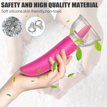 Dildo Vibrator Clitoris  G-spot Vibrator Vagina Breast Massage Dual Head Sex Toys for Women Tongue Licking Pump 2