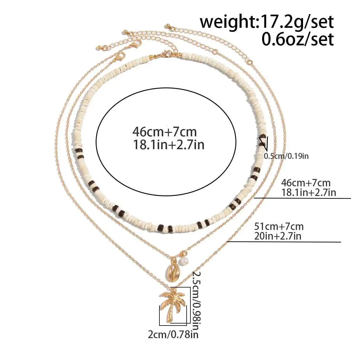 KunJoe 3 قطعة خمر الخرز الخشبي سلسلة المختنق قلادة...