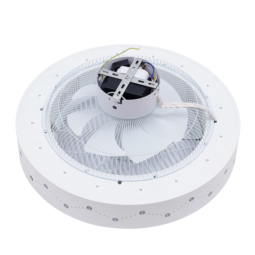 LOYALHEARTD Modern Ceiling Fan Light LED Invisible Acrylic Bladeless Chandelier Fan with Remote Control For Living Room Home