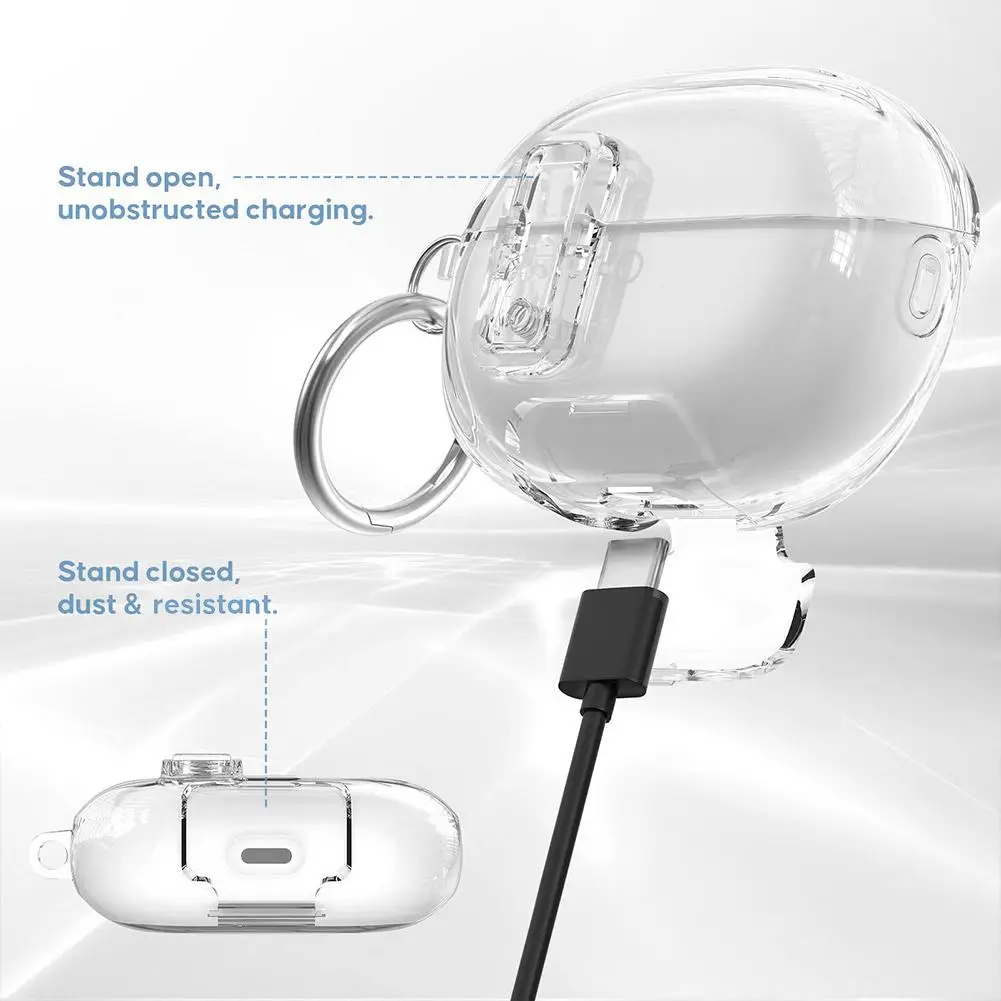 Protective Clear TPU Headphone Case with Secure Lock and Dust Resistance