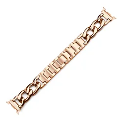 Elegant Metal Bracelet Strap for Smartwatches - Women's Premium Watchband Accessory (Rose gold)