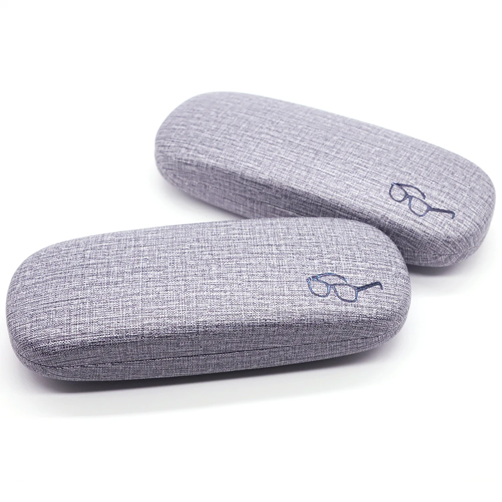 Myopia Glasses Sunglasses Case Linen Grain Hard Kit Holder Metal Reading Glasses Case For Men And Women PU Leather Eyeglass Box