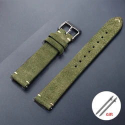 Elegant Soft Suede Watch Strap with Quick Release Wristband Adjustment - 18mm (Green)