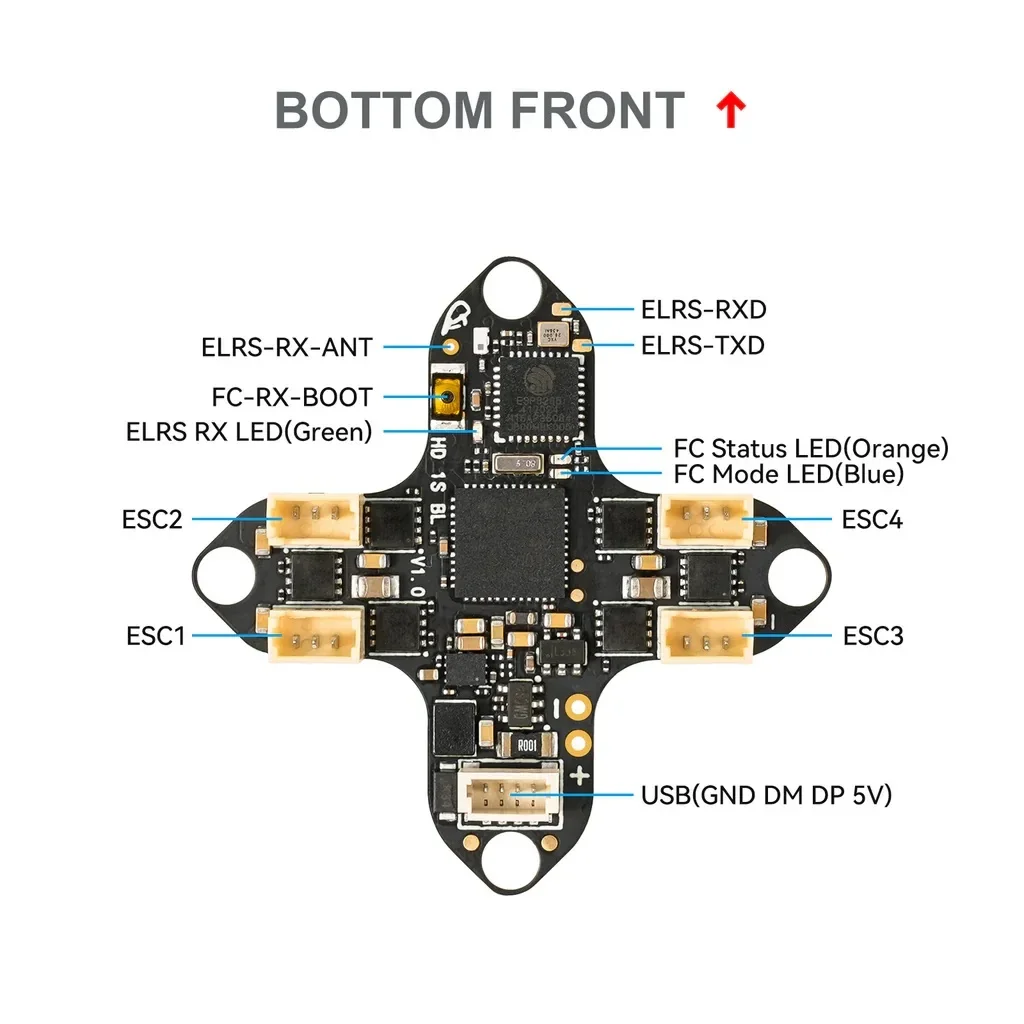 Contrôleur de vol Matrix 3in1 FC 1S pour DJI O4 avec câbles et antenne ELRS 2.4G