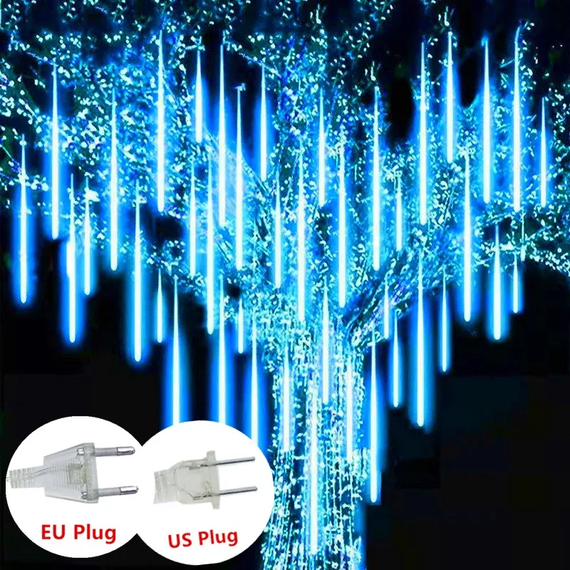 

1/2/3/4 Set LED Meteor Shower String Lights Waterproof Fairy Garden Decor Outdoor Street Garland Christmas Tree Decoration 2024