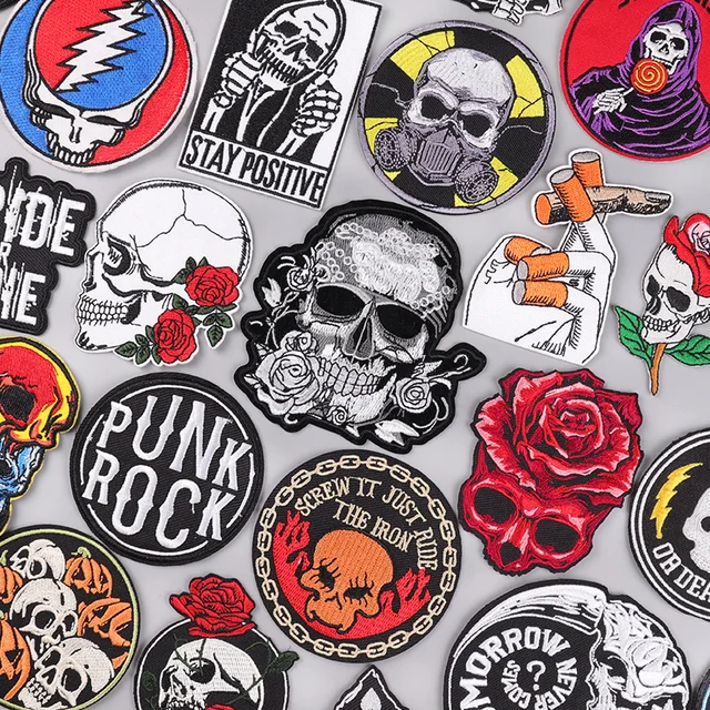 DIY or DIE Iron-On Patch: Do It Yourself : Punk Indie Skull Sewing