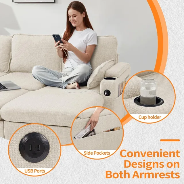 L-Shaped Sleeper Sofa 3