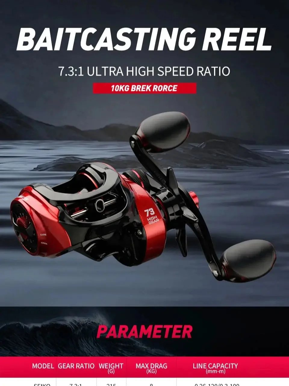 Bait casting Angel rolle max Drag 8kg ultraleichte Guss rolle Angel rolle für Bass Hecht Angel gerät – Detail 1