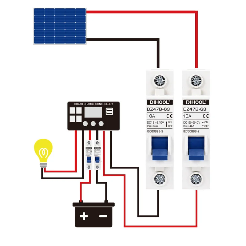 Enhanced Product Title: Versatile DC Circuit Breaker for Battery and Solar Protection, 16A - 125A, with Positive/Negative Switch Isolator