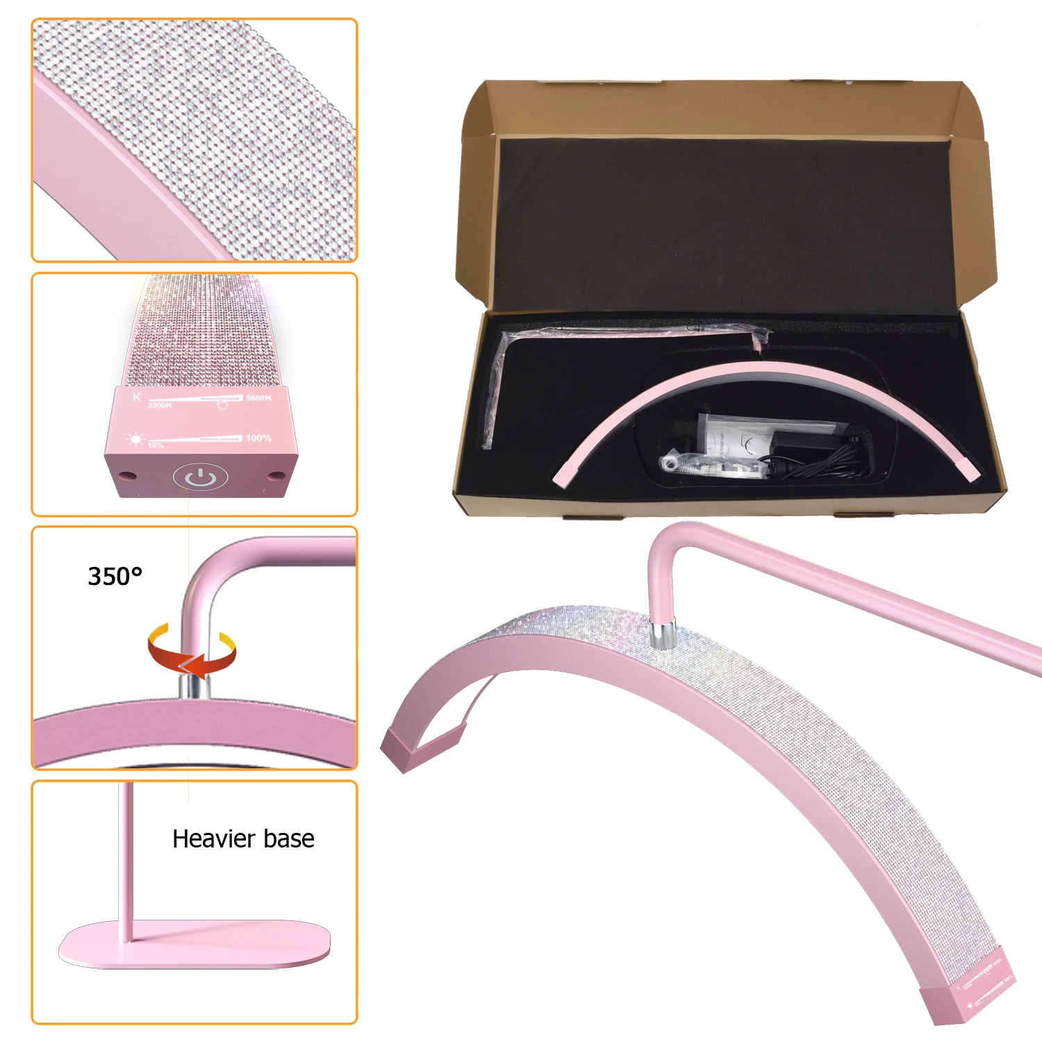 FOSOTO Overseas Warehouse LED Video Light Half-moon U-Shaped Ring Light For Tattoo Beauty Salon Eyelash Fill Lamp 3