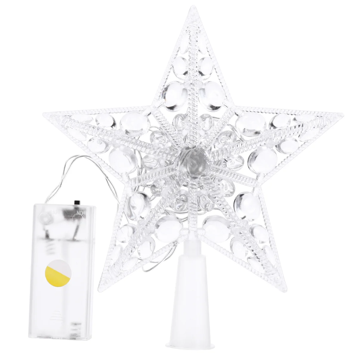 

Christmas Tree Topper Star Led Lighted Star Tree Top 5-Point Star Night Light Treetop Xmas Tree Decors Without Xmas