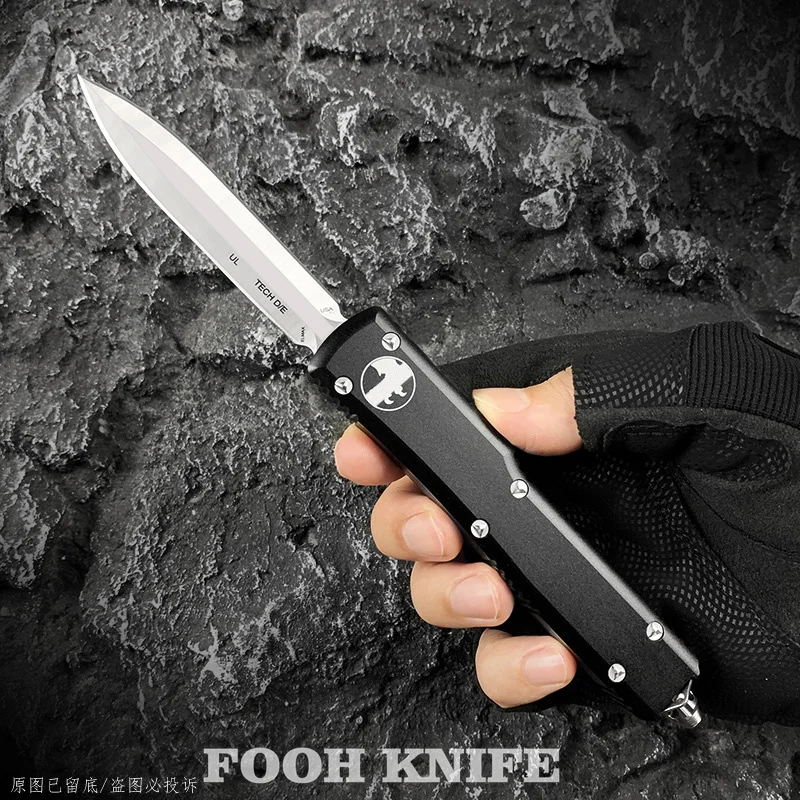 

Micro Ultra OTF Tech Knife UT UTX Full Size Ultratech Tactical Pocketknives D2 Blade CNC T6 Handle EDC Self Defense FOOH KNIFE