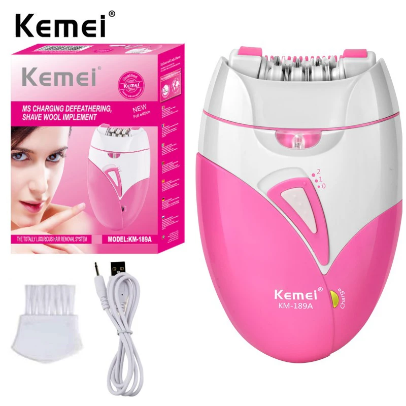 

Original Kemei Electric Female Epilator For Women Facial Full Body Hair Remover Bikini Underarms Hair Removal Legs Rechargeable