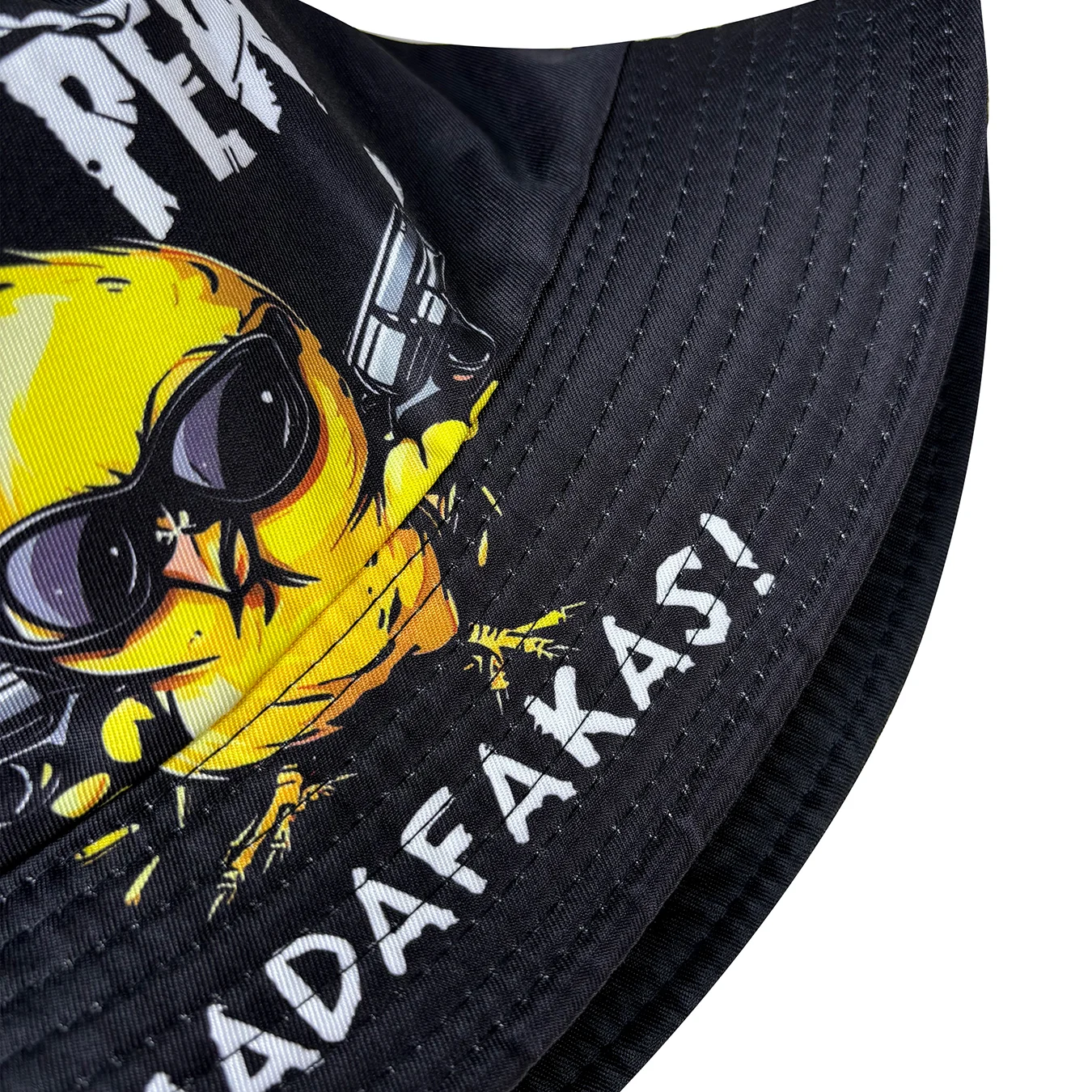 Cool Duck „Pew Pew“ 3D-Grafik-Fischerhut, leichtes Cartoon-Enten-Design mit Brille, wendbar, faltbar, Unisex-Freizeit-Sonnenschutzhut, geeignet für Strandtouren und Freizeitoutfits. – Detail 8