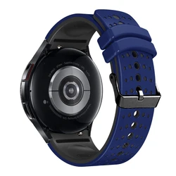 Two-Tone No-Gap Silicone Strap for Galaxy Watch 4-5-6 (Royal blue black)