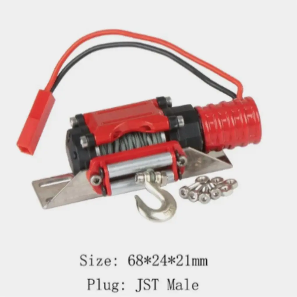 

RCGOFOLLOW Aluminum Alloy Double Motor Simulated Metal Winch Rc Metal Winch For 1/10 Axial SCX10 D90 TRX4 TF2 CC01 Capra