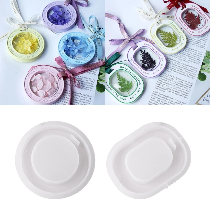 DIY 퀵샌드 실리콘 몰드 크리스탈 에폭시 송진 몰드, 구멍, 원형, 타원형 장식, 실리콘 몰드, DIY 공예 걸이식 태그