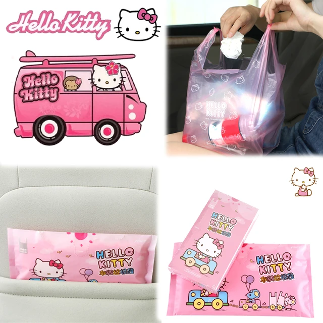 50Db Hello Cica Jármű Szemetes Táska Aranyos Anime Nyomtatott Átlátszó Műanyag Zacskó Nagy Kapacitású Hordozható Asztali Iroda Szeméttáska