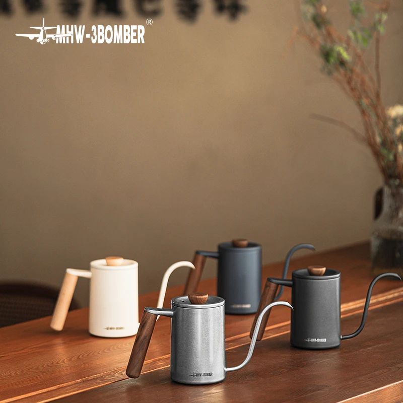 Coffee Kettle MHW-3BOMBER Pour Over 400ml/600ml Stainless Steel Gooseneck Tea Water Pot Chic Cafe Barista Kitchen Accessories