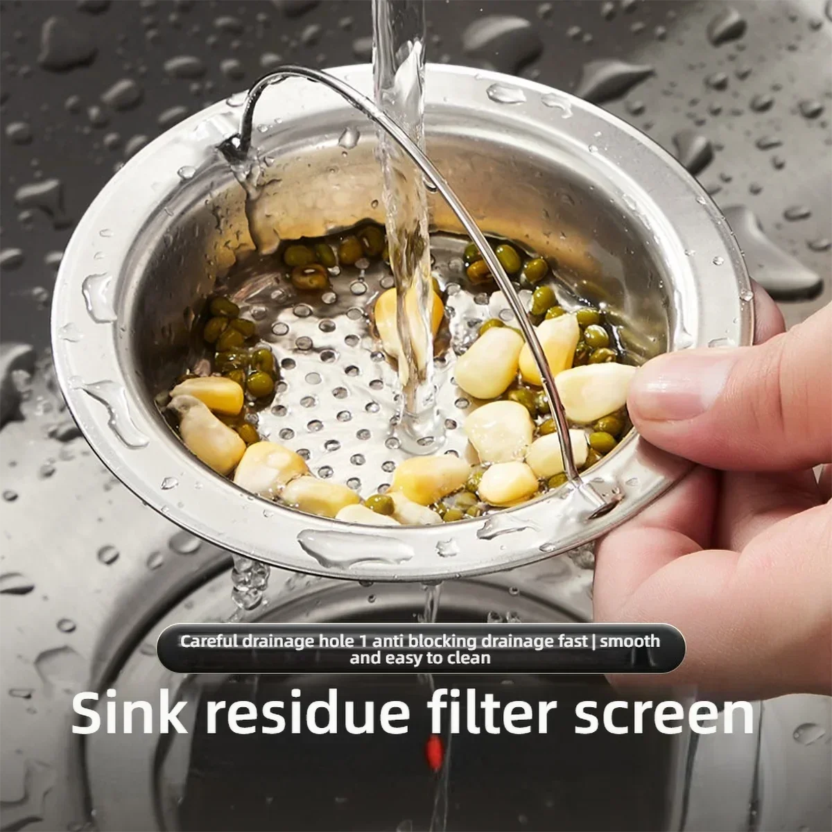 Kitchen Metal Sink Filter Trap Stainless Steel Mesh Strainer Food Slag Drainer Bathroom Shower Floor Drain Hair Catcher Stopper