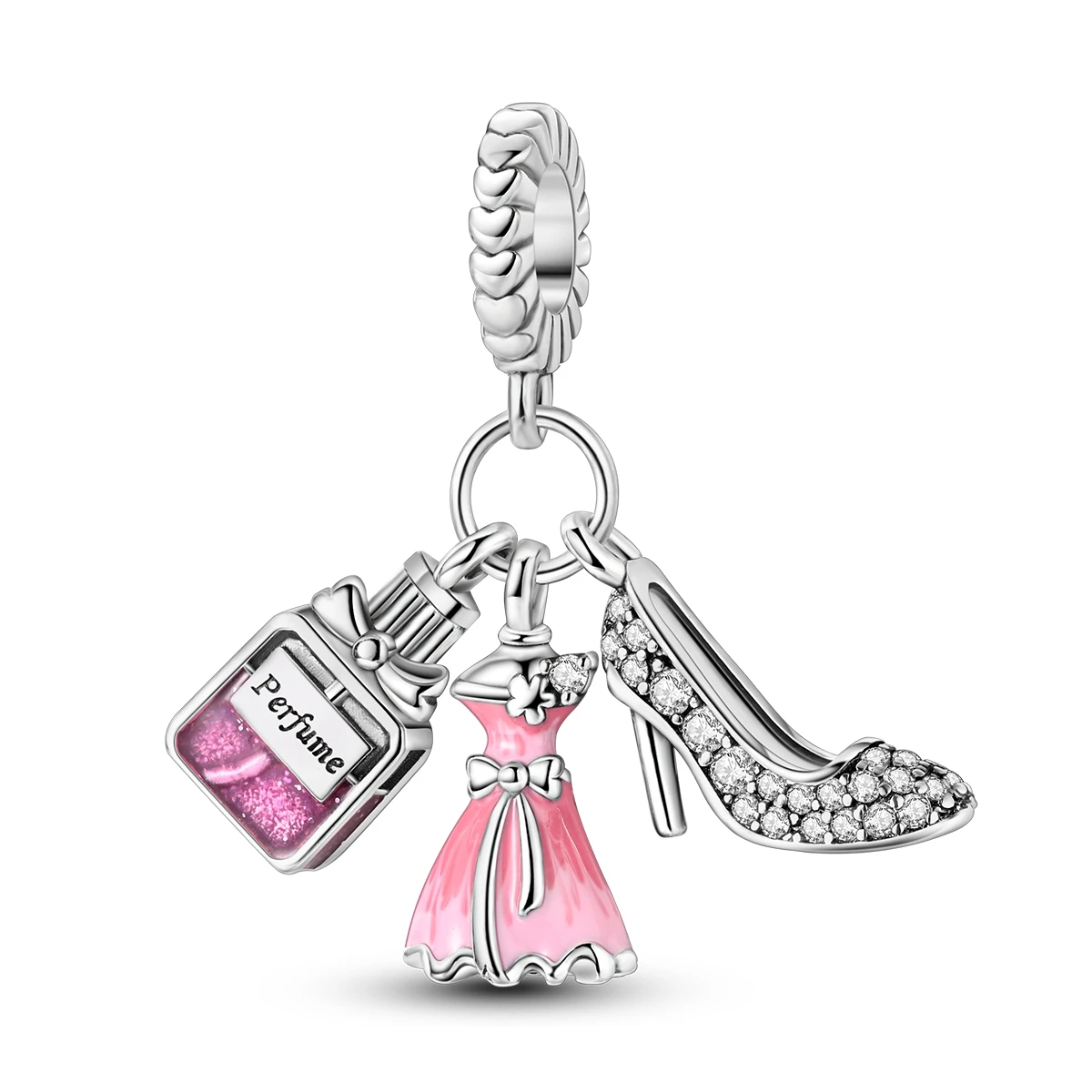 Silver Plated Sport Love Skate Shoe Dangle Charm Pendant