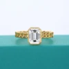 100% Real 14k Gold Diamond Ring Emerald Moissanite 2ct 6*8mm Luxury Designer AU585 K Gold Wedding Jewelry For Women High Quality 6