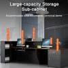 Modern Reception Desk with Counter Lockable Wooden Retail Checkout Counter, Office Receptionist Desk with Drawers Ideal 3