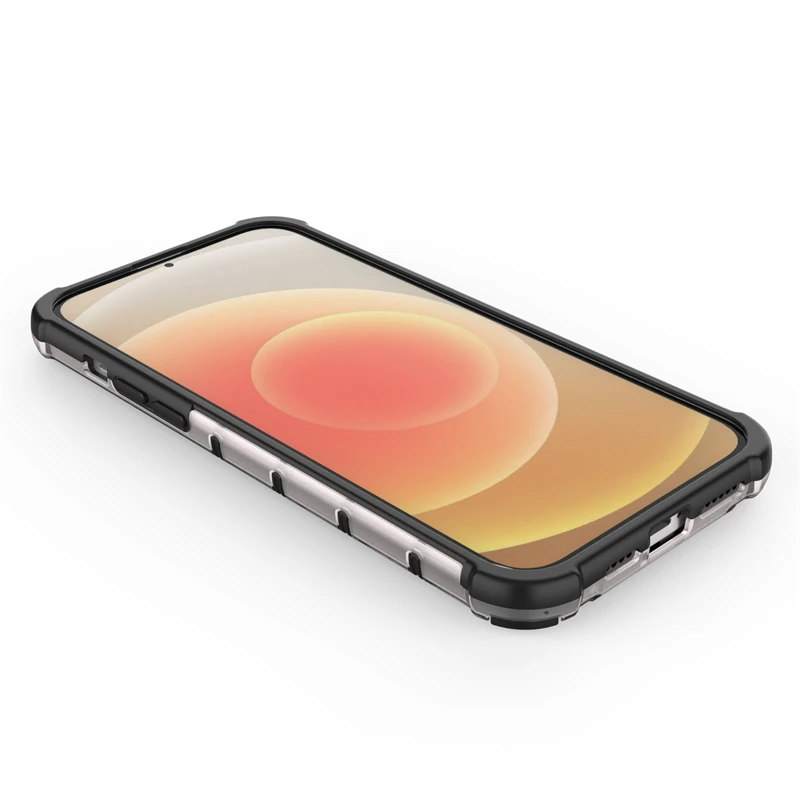 Honeycomb Clear Stødsikkert Etui Til Hybrid TPU Transparent Armor Cover iPhone 7 8 Plus 11 12 13 14 15 Pro Max_voghion.com